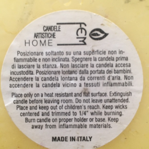 🇮🇹Candle Artistiche Home Candle 5”diam. X 4” High made in Italy - Picture 3 of 4